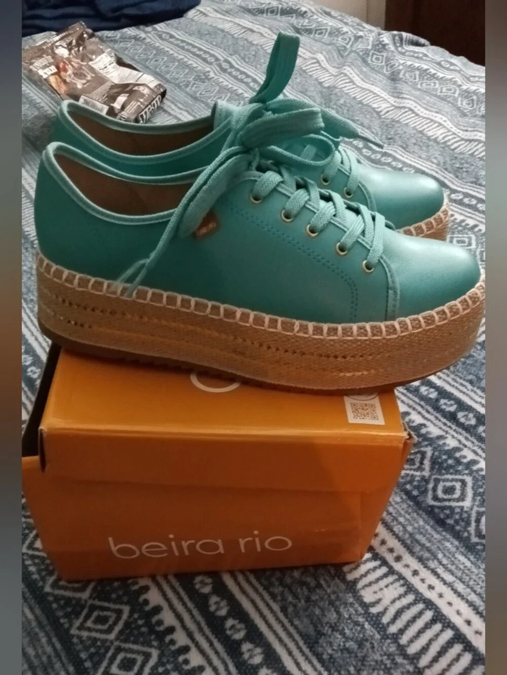 Casual Women's Turquoise Lace-Up Espadrille Sneakers